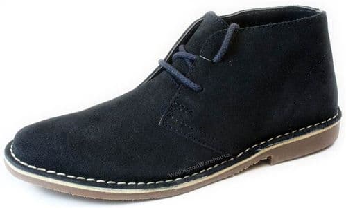 Red Tape - Gobi Suede Mens Navy Leather Lace Up Boots